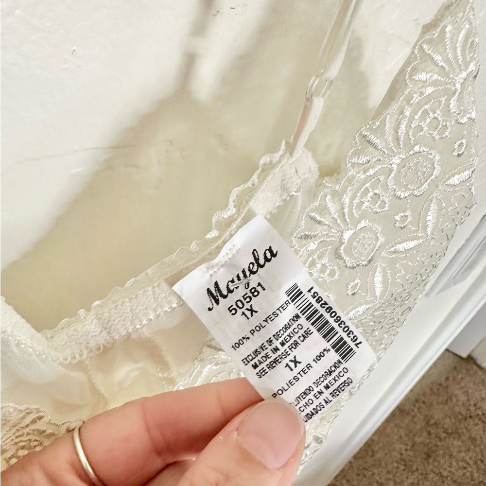 Authentic Original Vintage Style Cream Lace Chemise - Picture 6 of 10